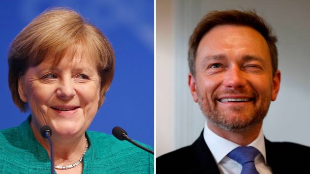 CDU-Chefin Angela Merkel und FDP-Chef Christian Lindner