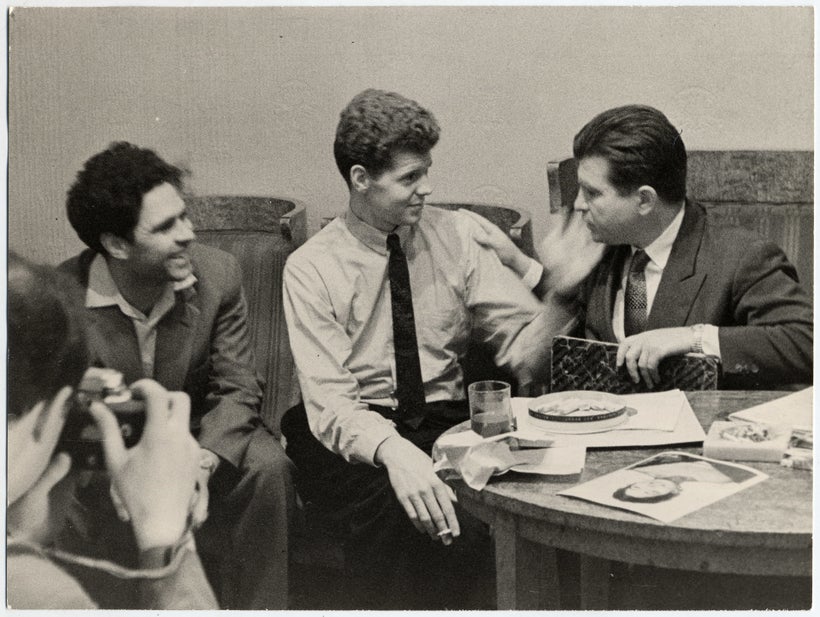 from left: Fellow competitor Lev Vlassenko, Van Cliburn, and jury member Emil Gilels
