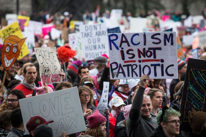 Hundreds of thousands participated in the Women's March on Washington.