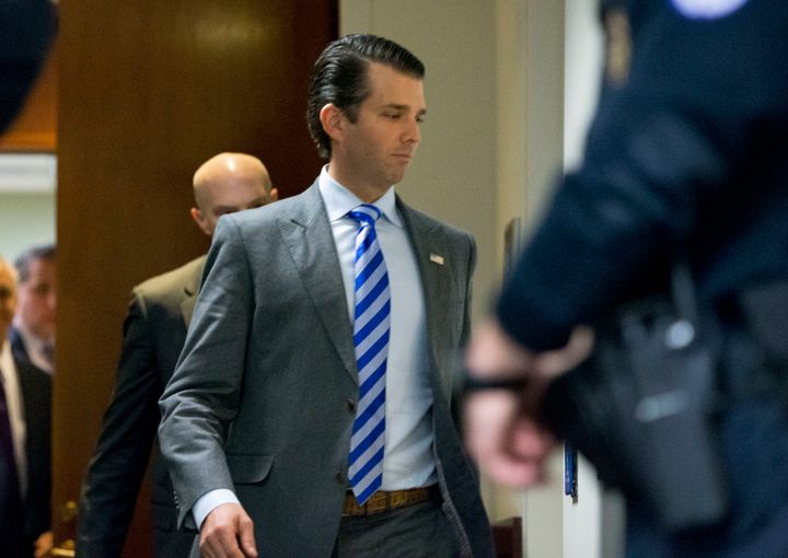 Donald Trump Jr. is interviewed by the Senate Intelligence Committee as part of the committee's ongoing investigation into Russia's meddling in the 2016 election.