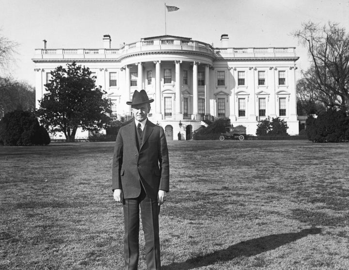 The Jackson Magnolia can be seen in this photo showing then-President Calvin Coolidge.