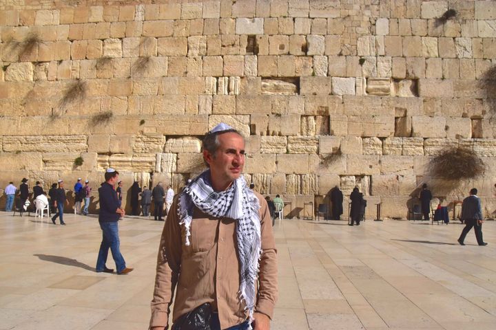 Me at the Western Wall in Jerusalm.