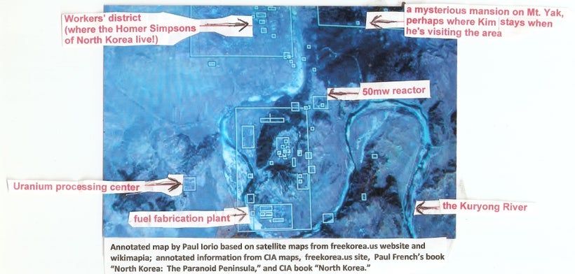 My annotated map of the Yongbyon nuclear facility in North Korea, a likely target of any U.S. strike.