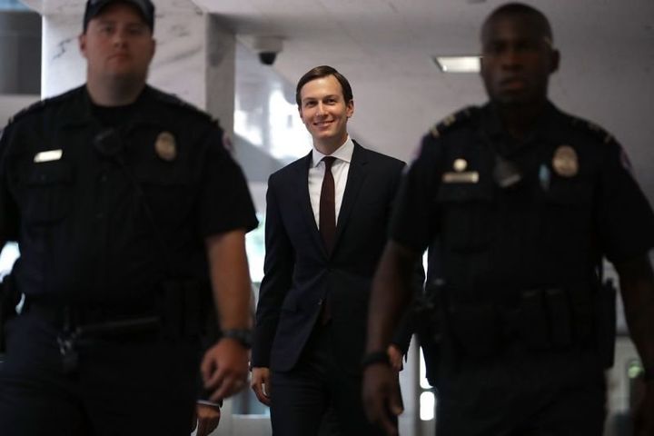 White House senior advisor and President Trump’s son-in-law Jared Kushner arrives at the Hart Senate Office Building on July 24, 2017, in Washington, D.C., to testify behind closed doors before the Senate Intelligence Committee about Russian meddling in the 2016 presidential election. 