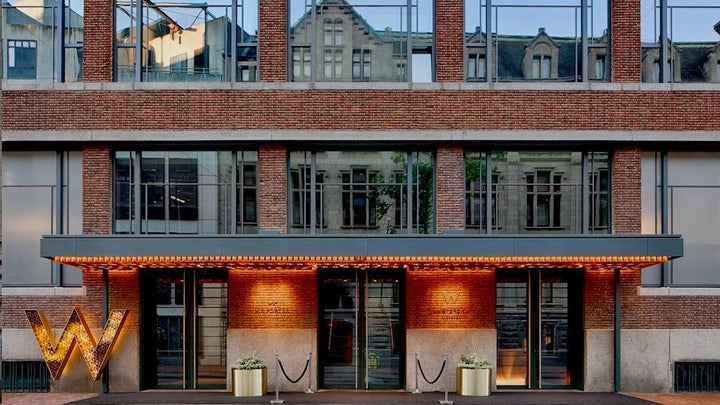 <p>Front of the W Amsterdam’s Exchange Building.</p>