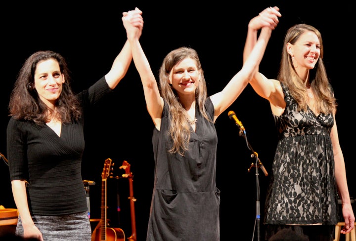 The Wailin’ Jennys (from left): Nicky Mehta, Ruth Moody, Heather Masse.