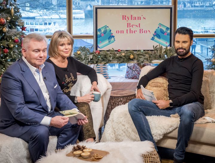 Rylan with 'This Morning' hosts Eamonn Holmes and Ruth Langsford
