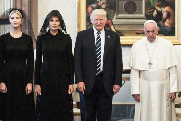 Donald Trump met Pope Francis at Vatican City in May.