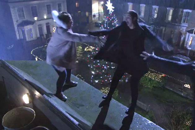 Abi and Lauren Branning plunged from the roof of the Queen Vic on Christmas Day