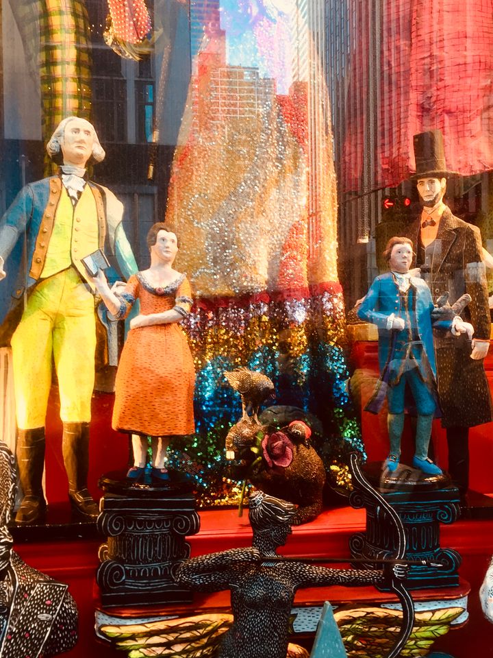 Abraham Lincoln in the windows at Bergdorf Goodman