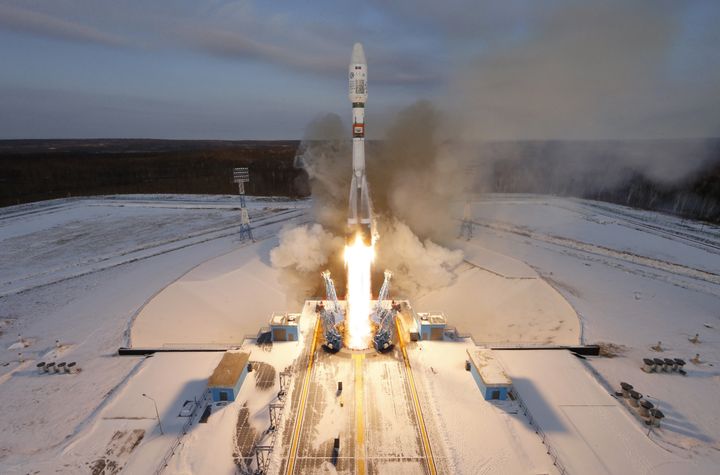The doomed Soyuz-2 rocket launches from Russia's Vostochny Cosmodrome on Nov. 28, 2017.