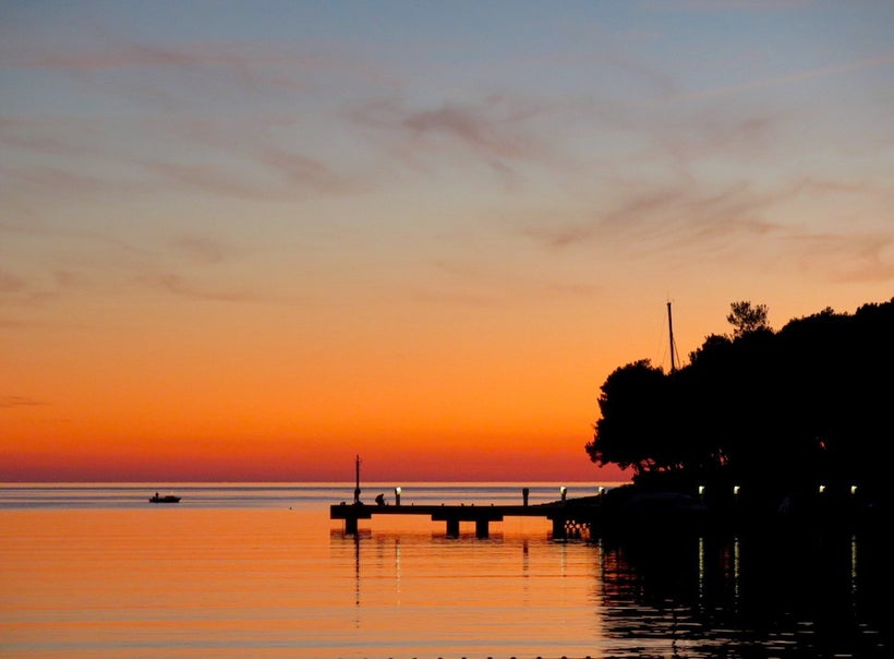 Sunset over Čikat Bay on the Croatian isle of Lošinj