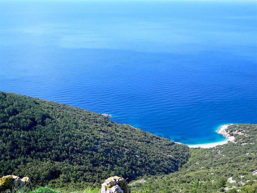 View of St. John Beach and Kvarner Bay from atop Lubenice