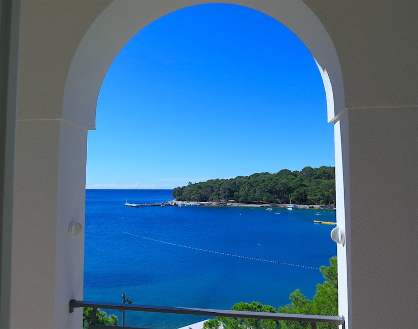 View of Čikat Bay from Villa Hortensia (Small Luxury Hotels of the World) on the Croatian isle of Lošinj