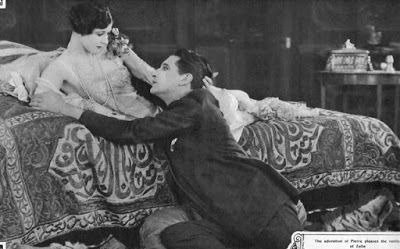 Isabel Jeans as Zélie de Chaumet and Ivor Novello as Pierre Boucheron in a scene from the 1925 silent film, The Rat 