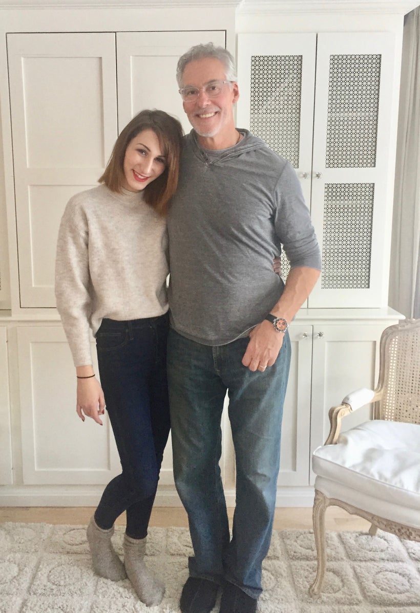 Jamie Vallas and her Dad, Dean, on Christmas Day at their home in Palos Park, Illinois.