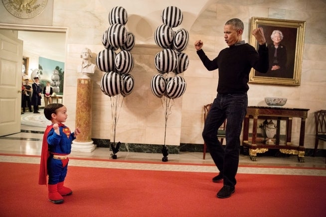 President Barack Obama with Superman Walker Earnest