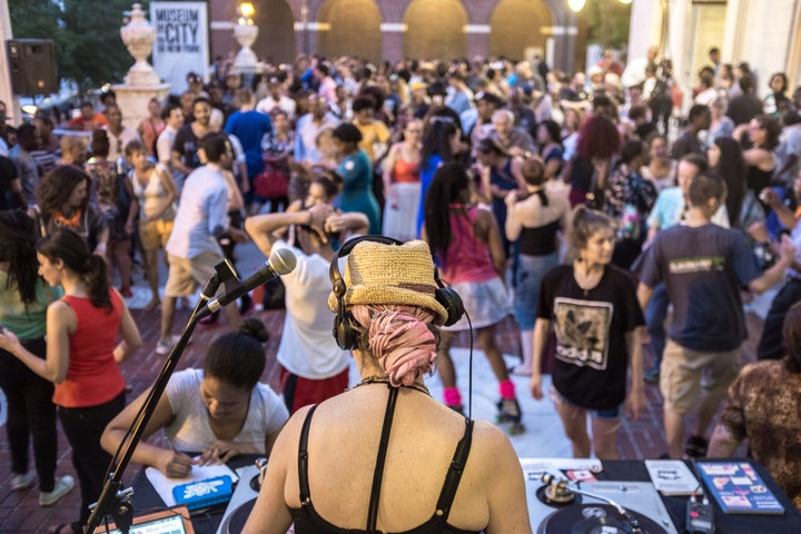 DJ Misbehaviour Spinning Vinyl at The Museum of The City Of New York