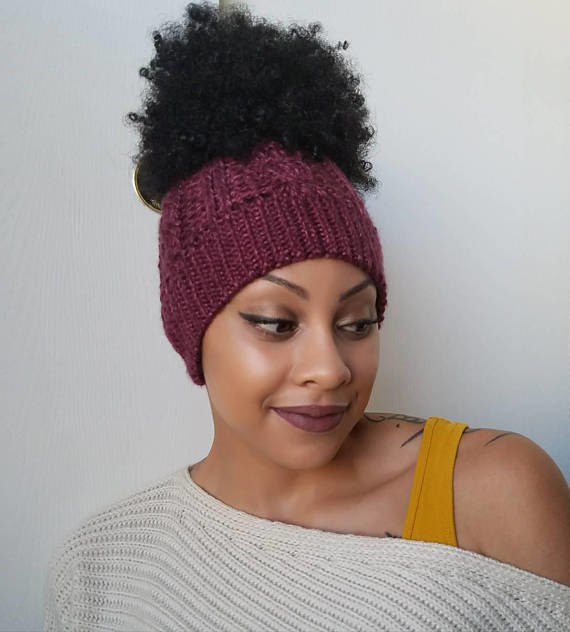 beanie with natural hair