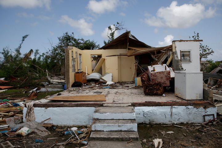 A home in ruins on the island of Barbuda after Hurricane Irma struck in September