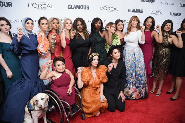 Mia Ives-Rublee with fellow Women’s March Organizers at Glamour’s 2017 Women of the Year Awards.