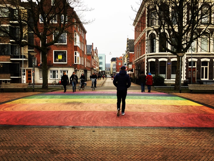 Rainbow crossing in the Netherlands.