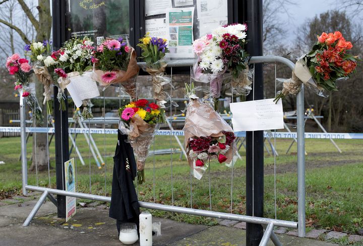 Messages and flowers left in tribute to Tudos at Finsbury Park