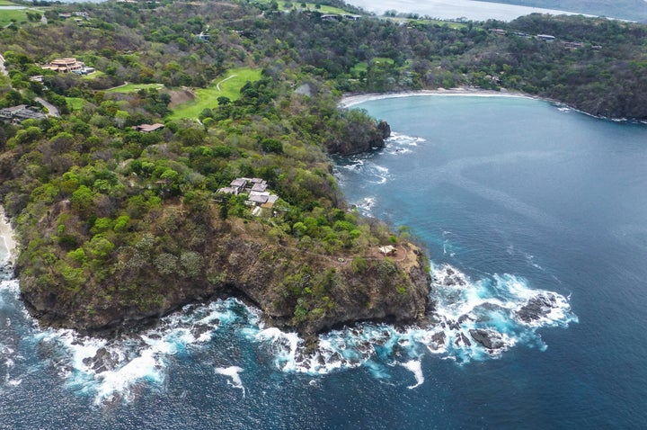 <p>Aerial views of the Papagayo Peninsula, on the northwest corner of Costa Rica, reveal the 30,000 square-foot mansion, the Villa Manzu, its splendid isolation, alone on five green acres, Villa Manzu, Costa Rica. </p>