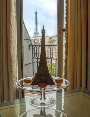 Here’s a perfect example of art imitating life: the chocolate Eiffel Tower in the same frame as the real thing. It’s all abou
