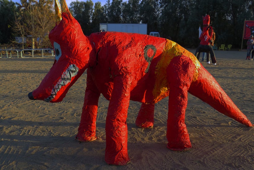 Papier-mâché devil dog by Rolo Castillo.