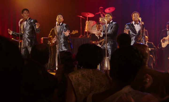 <p><strong>Detroit, home to Motown, was the mecca for black musicians who dreamed of a career in Soul. In the film Detroit, Joseph-David Jones, Algee Smith, Nathan Davis Jr. and Jacob Latimore play the Dramatics, a soul group on the rise in Detroit, 1967. Two of the singers had the misfortune of being emotionally and physically tortured at The Algiers Motel at the time that three black men were killed by police. </strong></p>