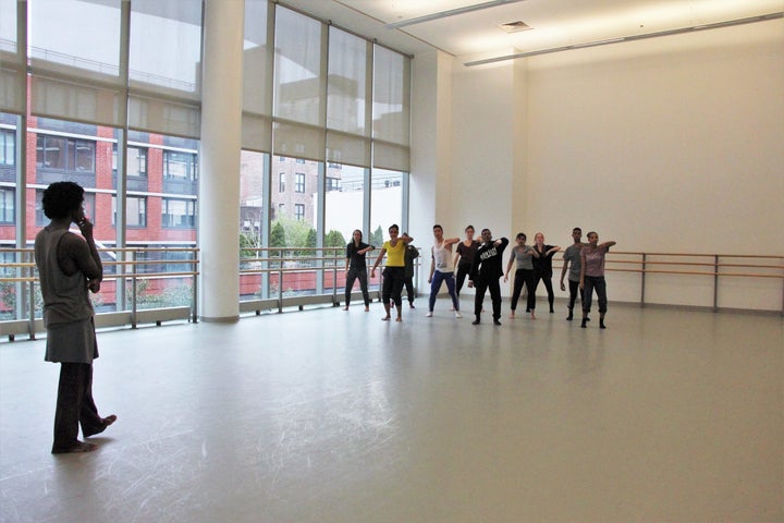 Cameron McKinney and students at The Ailey School as part of the New Directions Choreogaphy Lab