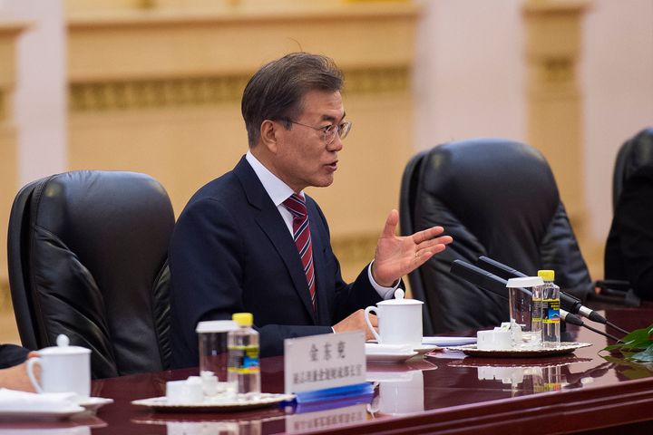 South Korean President Moon Jae-In is pictured on Dec. 15, 2017.