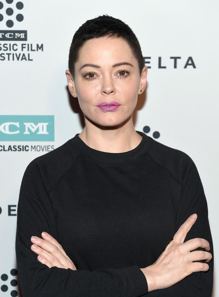 Rose McGowan attends a screening of "Lady in the Dark" in Los Angeles, April 9, 2017.