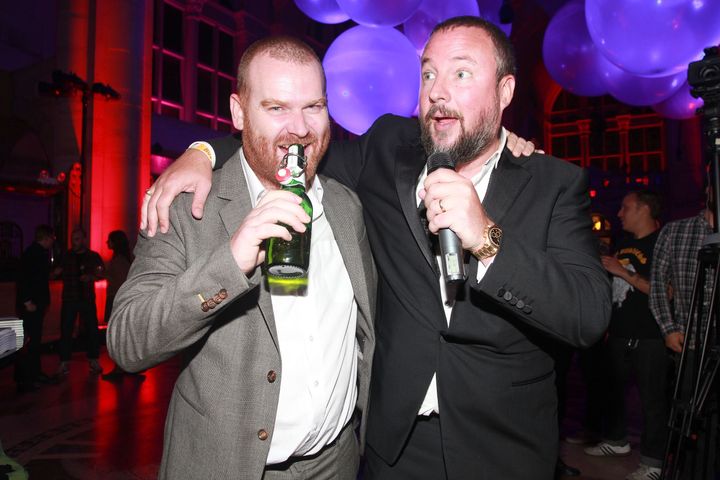 Andrew Creighton, left, with Vice founder Shane Smith in 2011. 