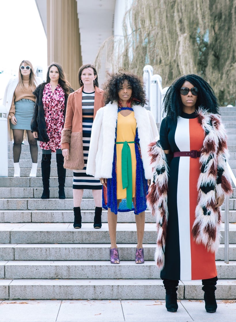<em>#THEphotoshoot participants, from left to right: Lola Pfaehler, Vanessa Patterson, Stacy Murphy, LaShawn Kenley, and Isok