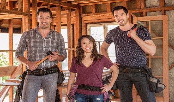 <em>Jonathan (left) and Drew (right) with his fiancé Linda Phan</em>