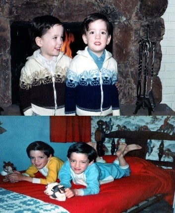 Upper Photo: The Scott Brothers (Age 2) in their hometown of Vancouver, British Columbia Lower Photo: Bedtime for The Scott Brothers (Age 5)