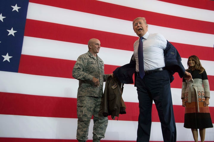 President Donald Trump at Yokota Air Base in Tokyo on Nov. 5.