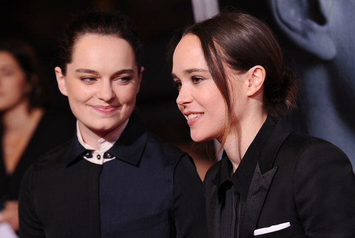Ellen Page (right) and Emma Portner at a film premiere in Los Angeles last September.