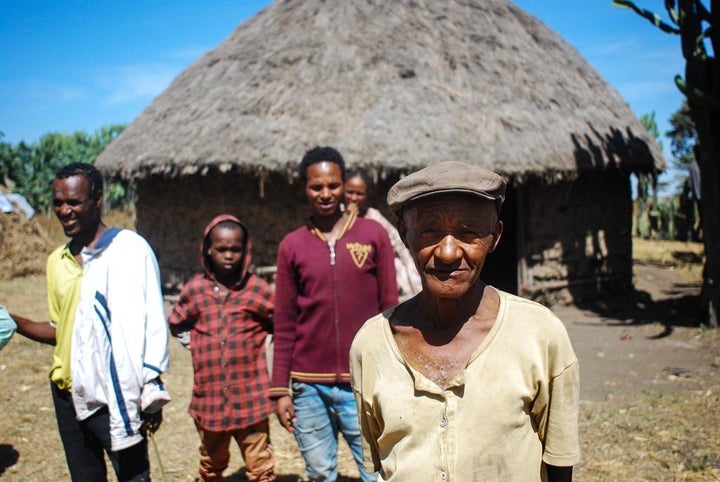 Bugune’s husband, Araba, outside the family home in Toga, a small village in Ethiopia’s Oromia region. Araba blames smoke for his wife's eye problems.