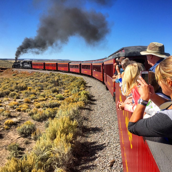 <p>The Cumbres & Toltec approaches Hangman’s Bridge, where an outlaw in the Old West was truly hanged.</p>