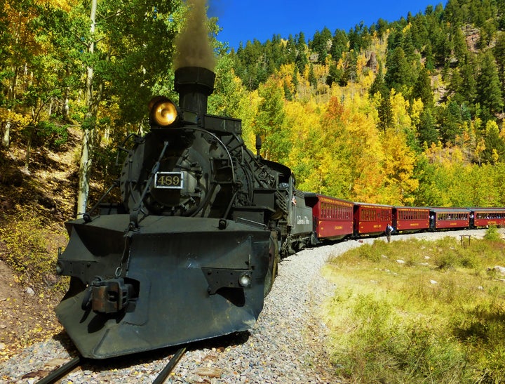 <p>The Cumbres & Toltec passes through huge stands of colorful aspen trees in the fall.</p>