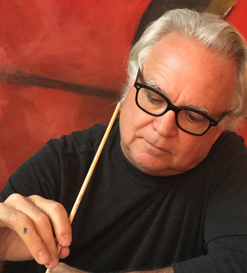Artist Michael Connor at work at his studio in Northern California