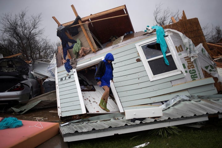 Barbara Koster surveys her property after Hurricane Harvey devastated Rockport, Texas in August.