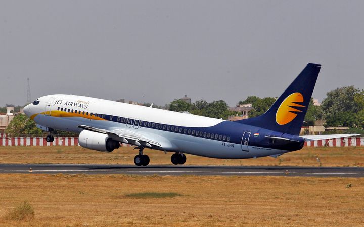 A Jet Airways passenger plane takes off from Sardar Vallabhbhai Patel International Airport (file picture) 