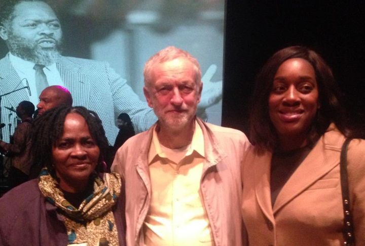 Martha and Kate Osamor with Jeremy Corbyn at the Bernie Grant Centre in 2015
