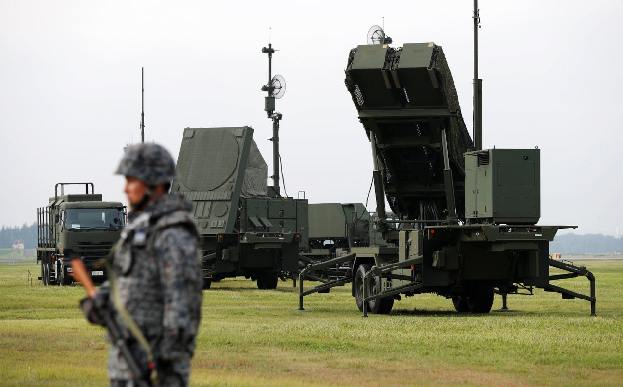 Japanese troops take part in a missile defense drill outside Tokyo on Aug. 29, 2017.