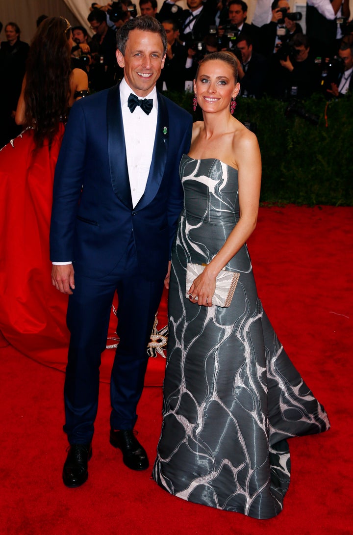 Seth Meyers and wife Alexi Ashe at the Met Gala in 2015. 