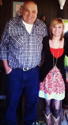 <p><strong> Dawson and her late grandfather</strong></p>